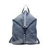 Mochila de Mujer Estilo Coreano de Nicho 2025 Nueva Bolso de Mezclilla Lavada de Gran Capacidad Mochila Cubo Personalizada de Moda