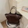 Bolso tote patchwork mate retro Maillard para mujer, nueva colección otoño/invierno 2026, gran capacidad, bolso de hombro moderno