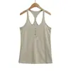 Chaleco Holgado para Mujer con Efecto de Caída, Cuello en V Henry, Elegante Diseño de Espalda, Estilo Fresco y Moderno, Versátil para Danza Jazz, Sin Mangas Negro