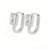 Cao Shi Geométrico Cuadrado Simple Hebilla de Oreja para Mujer Combinación Diaria Elegante Francés Aretes Elegantes Explosiones Transfronterizas Europeas y Americanas