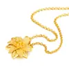 Vietnam arena oro imitación oro moda flor colgante mujeres cobre chapado en oro joyería collar accesorios fabricantes mayorista