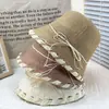 Sombrero de Paja Ganchillo Cuerda de Papel Ala Ancha Encaje Coreano Versátil para Todo Verano Sombrero Protector Solar Primavera Verano Sombrero de Playa para Vacaciones de Mujer