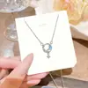 Dulce y Exquisito Collar Colgante de Borla de Estrella y Luna para Mujer, Moderno, Versátil, Estilo Simple y Fresco Cadena para Clavícula Cadena Colgante