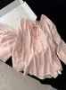 Pijama Estampado de Gatinho Desenho Animado Fofo para Meninas e Mulheres Verão Novo Tamanho Grande Solto Manga Longa Calça Conjunto de Roupa para Casa
