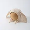 Chapéu-touca de tricô para bebês para primavera e outono, chapéu de bebê à prova de vento estilo princesa com renda, fofo e doce, para meninas, chapéu de bebê para atividades ao ar livre