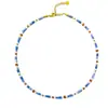 Moda Nueva y Trendy Primavera y Verano Piedra Natural Piedra con Patrón Azul Collar para Mujer, Colgante Simple y Versátil Gargantilla de Cristal Cadena para Clavícula