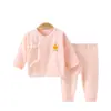 Roupas para Bebê Recém-Nascido Outono e Inverno Algodão Puro Pijama 0-3 Meses 6 Estações Primavera e Outono Conjunto de Roupas de Outono para Bebê