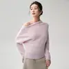 26 Nueva colección Otoño/Invierno: Suéter de punto de cachemira, estilo francés, sin hombros, corte holgado, casual, color liso, manga larga, para mujer