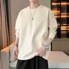 Moletom masculino da moda para primavera e outono de 2026, novo modelo soltinho de gola redonda, marca da moda, sem capuz, estampado, blusa de manga comprida para homens
