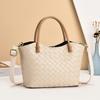 Bolso de Mujer 2025 Nueva Moda Bolso Balde Bolso de Mano de Cuero Suave Gran Capacidad Tejido Bandolera Bolso de Mujer Bolso de Madre