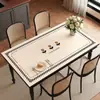 Mantel de Mesa de Comedor de Lujo Ligero Estilo Francés, Impermeable, Resistente al Aceite, Lavable, Mantel de Mesa de Café de Gama Alta, Resistente al Calor, Aislante Térmico, Protector de Mesa