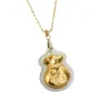 Jade incrustado em ouro Jade branco de Hotan Guanyin Buda Maitreya pingente de bênção bolsa da sorte Contas de transferência Lutong presente ao vivo atacado