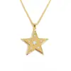 Collar Colgante de Estrella de Cinco Puntas Mismo Estilo de Lisa para Mujer, Cadena para Clavícula y Cadena de Suéter de Lujo Ligero Simple y de Nicho con Colgante Tachonado de Diamantes