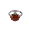 Anillo elegante de plata de ley S925 con diseño de ágata roja del sur y personalidad de One Deer, estilo étnico, retro, abierto y combinable.