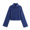 Popular Europeu e Americano Amazon Aliexpress Normcore Elegante Roupa de Trabalho Versátil Manga Longa Gola Alta Básico Confortável Malha para Mulheres