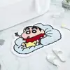 Tapete de Imitação de Caxemira Desenho Animado Shin-Chan Tapete Absorvente para Banheiro e Vaso Sanitário Tapete Macio de Pelúcia para Pés Tapete Resistente a Manchas Antiderrapante