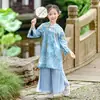 Hanfu para Meninos 2025 Novo Estilo, Roupa Tradicional Chinesa para Meninas, Traje Tang de Alto Padrão para Crianças Verão e Outono, Roupa para Performance do Festival do Meio do Outono