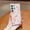 Funda de Teléfono Transparente de Verano con Magnético Magsafe Estilo Japonés Flor de Cerezo para Samsung S25 Edge Cubierta Protectora Acrílica Anti-Caídas