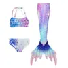 Traje de Baño de Sirena para Niña Seleccionado Cuidadosamente Conjunto de Tres Piezas Traje de Baño con Cola de Sirena Secado Rápido Alta Elasticidad Superventas Transfronterizo