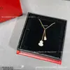 Collar de Calabaza Kirin V Dorado Versión Alta Chapado en Oro de 18K Grueso Cadena para Clavícula de Mujer Oro Rosa Regalo de Alto Nivel para Amante Novia
