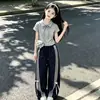 Conjunto de Verano Estilo Coreano para Niñas 2026 Nuevo Estilo Estudiante de Secundaria Falso de Dos Piezas Manga Corta Estilo Escolar Casual Versátil Conjunto de Dos Piezas