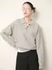[Visual estilo colegial coreano] Suéter de manga longa em tricô trançado bordado com gola alta, 100% lã, para mulheres, pulôver de outono