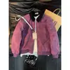 Chamarra de PU estilo americano tie-dye transfronteriza, primavera y otoño, de alta gama, elegante, chamarra corta de trabajo tipo béisbol, moderna