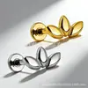 Tachuela tridimensional de titanio F136 con tres hojas en forma de marquesa, joyería para piercing de titanio aleación G23, tachuela para cabeza y labio
