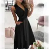 2026 Ebay Aliexpress Wish Moda de Temporada Primavera y Verano Más Vendida Vestido Estampado de Manga Larga con Cuello en V Ajustado al Cuerpo para Mujer