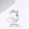 Anillo de moda de plata esterlina S925 Damila japonés y coreano Nueva Estrella Luna micro incrustado circón joyería de plata para mujer fábrica fuente venta al por mayor