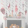 Decoraciones para Fiesta de Halloween de Amazon Cuchillos Manchados de Sangre, Banderas de Calaveras, Colgantes Espirales, Decoraciones de Borde para Pastel