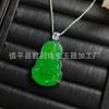 Atacado do Fabricante Pingente Guanyin de Calcedônia de Gelo de Alta Qualidade Banhado a Prata 925 Cravejado de Diamantes Colar Acessório de Jade Ágata Branca
