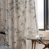 1 Pieza Cortinas de Lino Estilo Chino Nuevo Estampadas para Hogar Sala de Estar Dormitorio Oficina Fiesta Decoración Diaria Cortinas