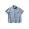 DAIVC Camisa Xadrez de Manga Curta Retro Japonês de Verão Masculina Versátil Solta 100% Algodão Xadrez Casual CS087