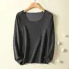 Roupa Térmica Sem Costura DeRong para Mulheres, Gola Redonda, Camada Base Outono/Inverno, Com Veludo, Espessada, Roupas de Outono, Calças de Outono, Blusa 100% Algodão