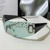 Gafas de Sol Transfronterizas de Nuevo Estilo con Incrustaciones de Diamantes y Montura Grande Gafas de Sol Estilo Milenio Europeo y Americano para Chicas Populares Gafas Lisas de Gama Alta