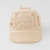 Sombrero de Ganchillo Hecho a Mano de Verano con Diseño Hueco de Pico de Pato para Mujer, Transpirable, Tejido de Malla, Gorra de Béisbol, Versátil, Permite Atar Cola de Caballo, Sombrero para el Sol