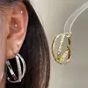 Pendientes de aro de metal con forma de cruz elegantes de estilo coreano, estilo minimalista y fresco, sencillos y a la moda, pendientes únicos y personalizados para mujer