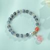 Pulseira de Ágata Coração de Açúcar Feminina Cristal Azul Lótus Design de Nicho 2025 Novo Melhor Amiga Celebridade da Internet Pulseira