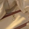 Collar con colgante de concha blanca de acero inoxidable chapado en oro de 18 quilates para mujer, con doce constelaciones, directo de fábrica, cadena de clavícula, joyería