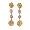 Pendientes de borla de león con diamantes y alfiler de plata vintage de la época medieval, pendientes de estilo retro de corte, pendientes de alta gama al por mayor