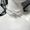 Colar Gargantilha de Renda com Laço Super Delicado Estilo Doce Cool Corrente de Pescoço Nicho Versátil Joias de Alto Padrão Atacado