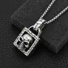 Colgante de Collar Hip-Hop de Calavera con Candado Europeo, Americano, Japonés y Coreano para Hombres y Mujeres Acero de Titanio Stn1402