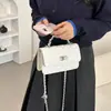 Bolso de nicho estilo coreano con cierre de cadena, nuevo bolso de hombro de moda con estampado de diamantes, versátil y elegante para ir al trabajo, bolso cruzado cuadrado pequeño