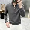 Sudadera con media cremallera cepillada estilo europeo transfronteriza para hombre 2026 Otoño/Invierno Nueva moda casual capa base sudadera de manga larga para hombre