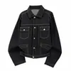 Chaqueta de mezclilla estilo retro americano para hombre, nueva colección 2026, marca de moda high-street, corte limpio, holgada y casual
