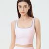 Conjunto Deportivo Ceñidor de Cintura, Hermoso Chaleco de Yoga para Espalda, Pantalones Cortos de Fitness Sexy Calientes Casuales de Cintura Alta Ajustados con Cordón