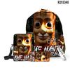 2025 Transfronteiriço Boneco de Pau de Madeira Shan Hai Jing Tungtungtung Mochila Escolar Bolsa de Ombro Estojo de Lápis Conjunto de Três Peças