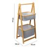 Criação de cesta de roupa suja doméstica Cesta de roupas sujas de camada dupla Rack de armazenamento de pano de bambu Armazenamento dobrável Cesta de armazenamento de roupas sujas