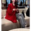 Ropa de mujer de estilo chino de otoño e invierno, abrigo de algodón Guofeng, abrigo festivo de algodón para Navidad y Año Nuevo, abrigo rojo, abrigo grueso de pan, abrigo de algodón